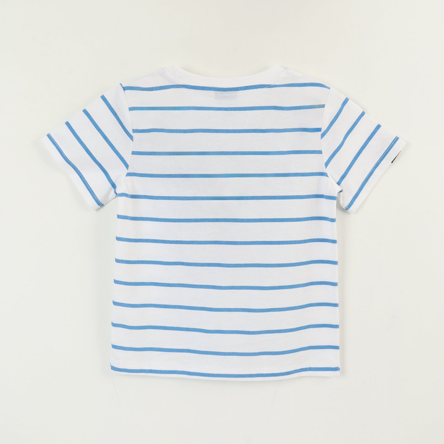 Polera Manga Corta Niño Blanco Rayas Mickey Disney