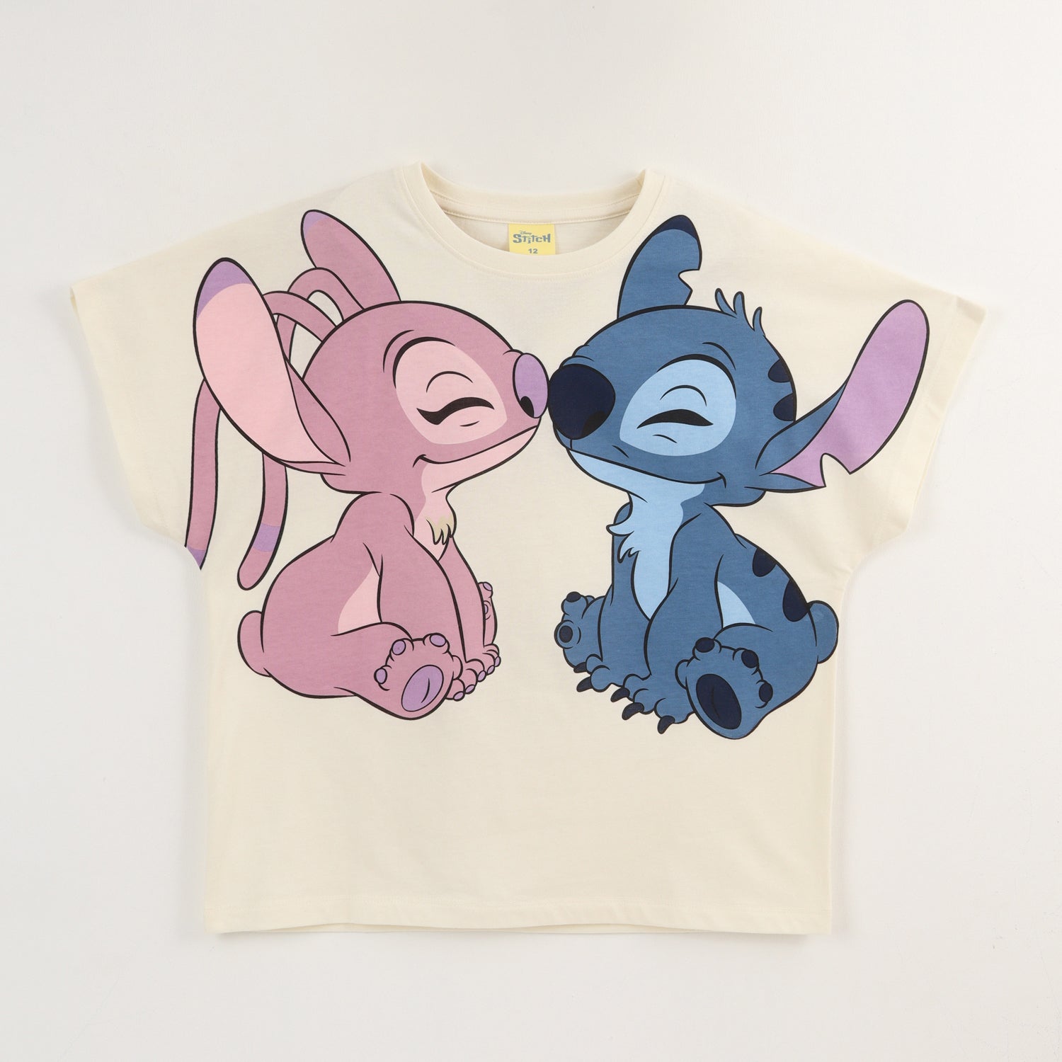 Polera Manga Corta Niña Amarillo Lilo & Stitch Disney