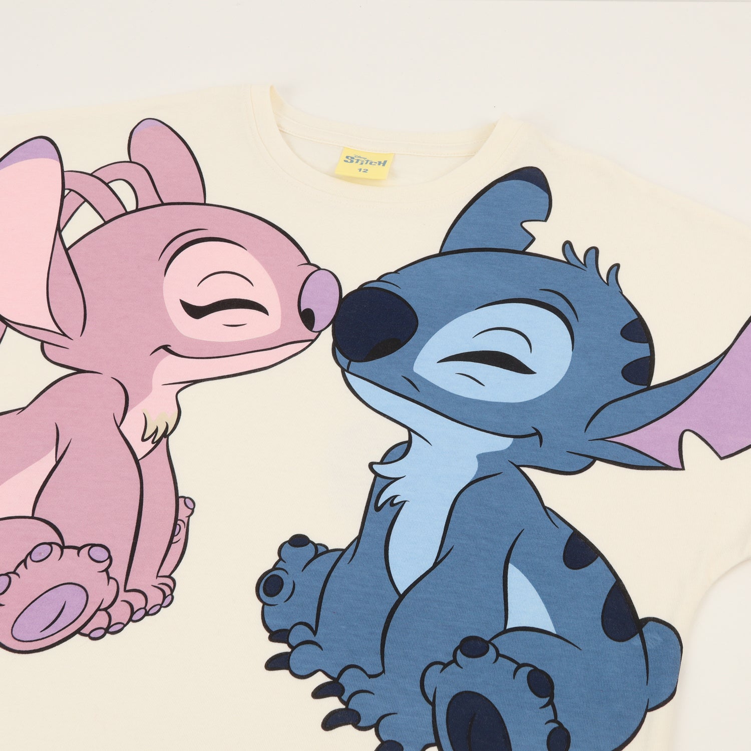 Polera Manga Corta Niña Amarillo Lilo & Stitch Disney