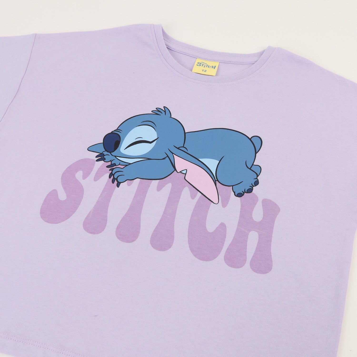 Polera Manga Corta Niña Lila Lilo & Stitch Disney