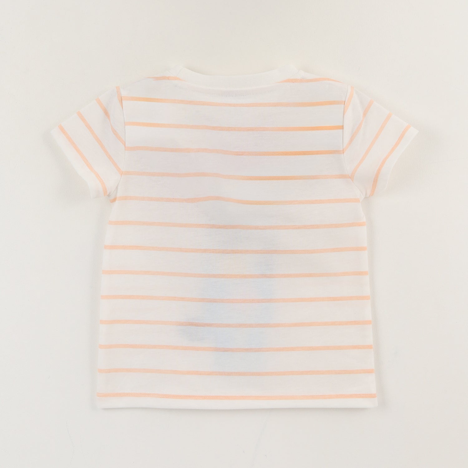 Polera Manga Corta Niña Blanco Rayas Bluey