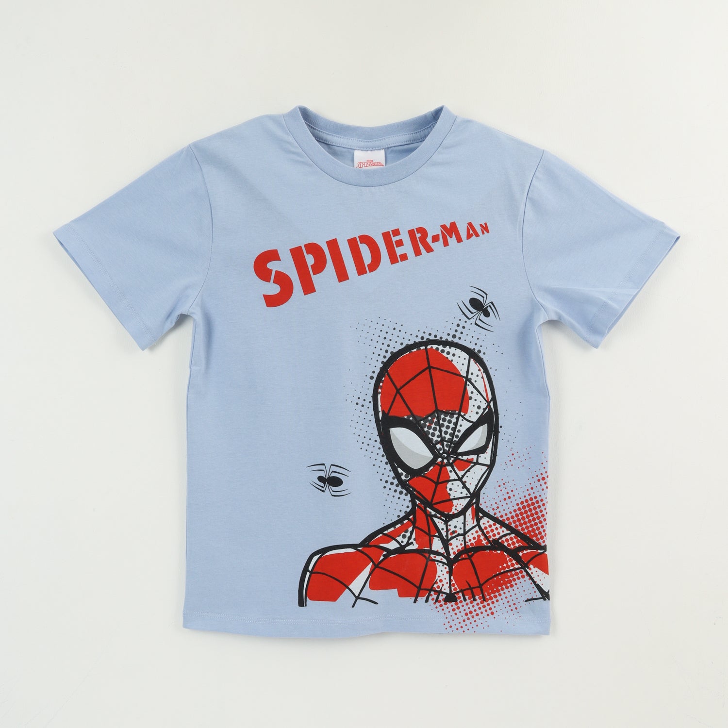 Polera Manga Corta Niño Celeste Personaje Spiderman Marvel