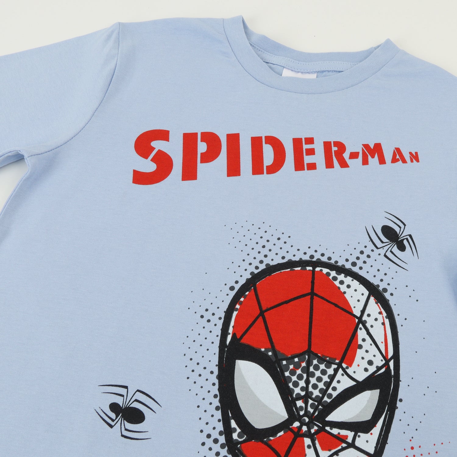 Polera Manga Corta Niño Celeste Personaje Spiderman Marvel