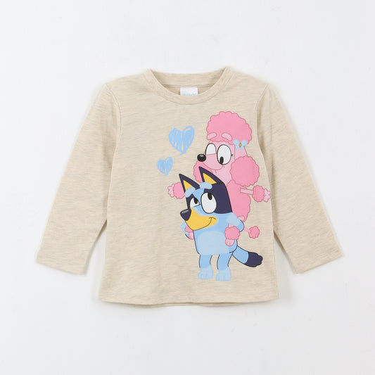 Polera Manga Larga Niña Jugando Beige Coco & Bluey - Poleras Chile | The Brands Club cl