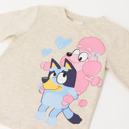 Polera Manga Larga Niña Jugando Beige Coco & Bluey - Poleras Chile | The Brands Club cl