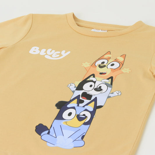 Polera Manga Larga Niño Jugando Amarillo Friends & Bluey - Poleras Chile | The Brands Club cl