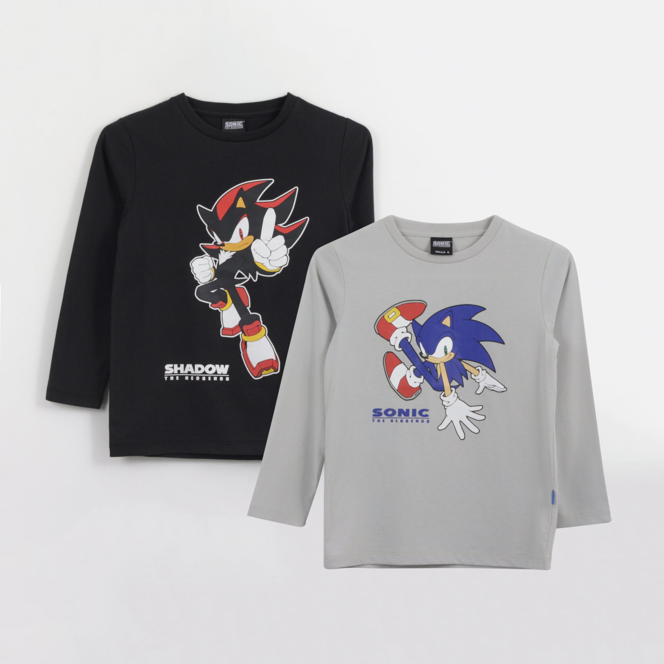 Bipack Polera Manga Larga Niño Shadow & Sonic Negro Sonic - Poleras Chile | The Brands Club cl