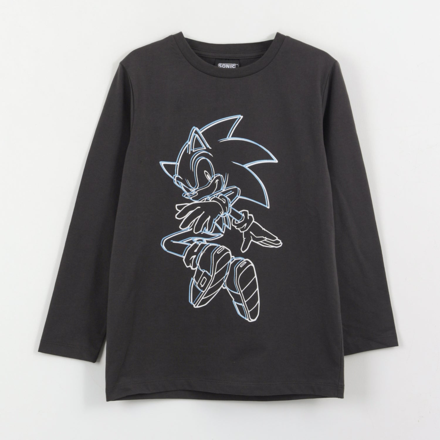 Polera Manga Larga Niño Diseño Lineal Gris Sonic - Poleras Chile | The Brands Club cl