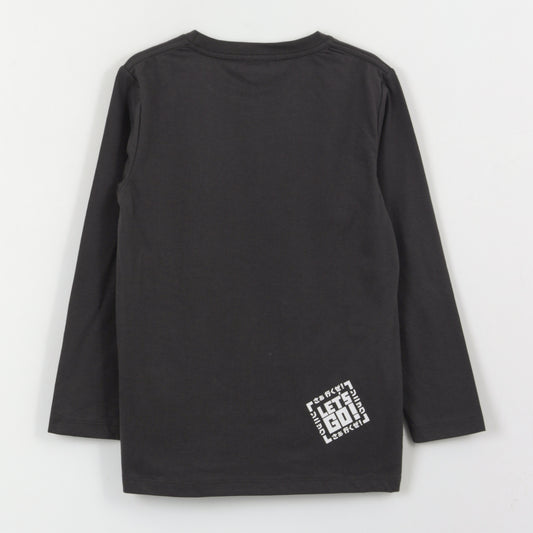 Polera Manga Larga Niño Diseño Lineal Gris Sonic - Poleras Chile | The Brands Club cl