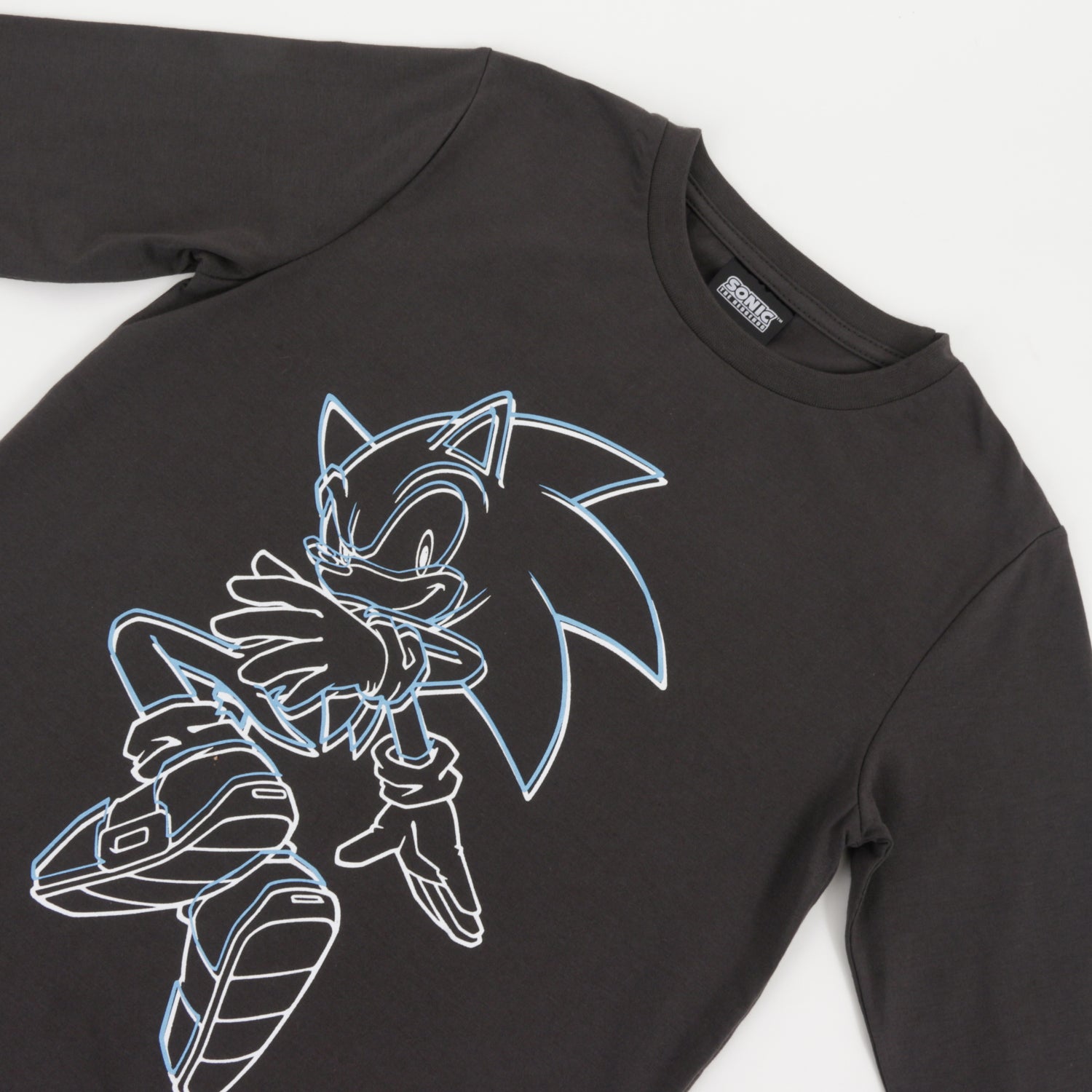 Polera Manga Larga Niño Diseño Lineal Gris Sonic - Poleras Chile | The Brands Club cl