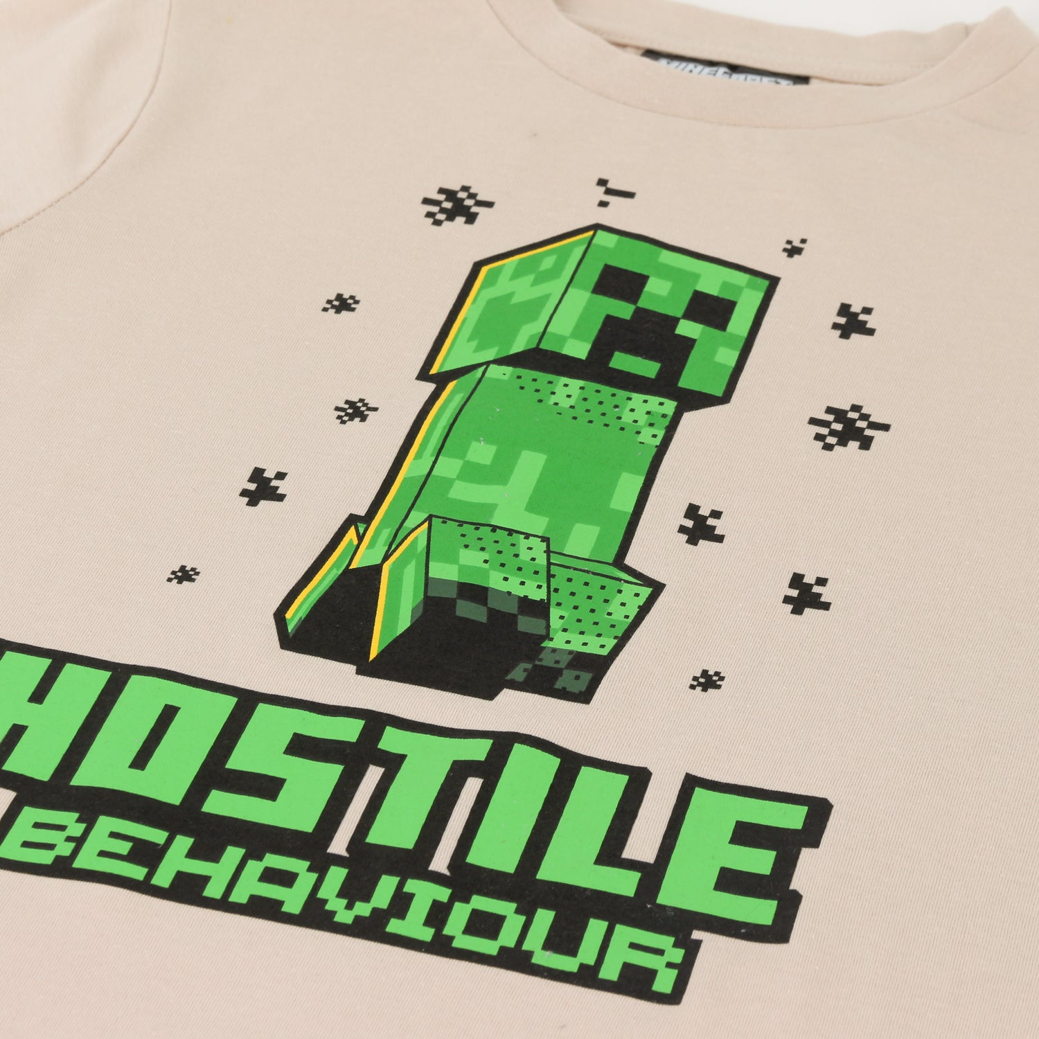 Polera Manga Larga Niño Hostile Behaviour Beige Minecraft - Poleras Chile | The Brands Club cl
