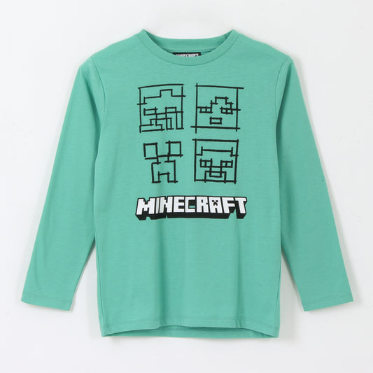 Polera Manga Larga Niño Personajes Verde Minecraft - Poleras Chile | The Brands Club cl