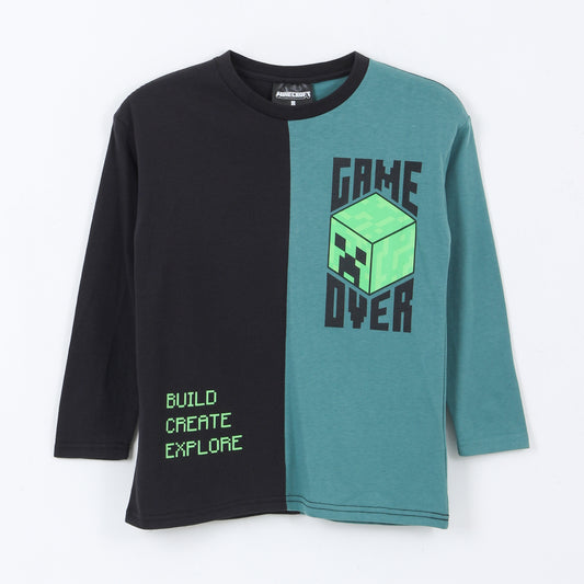 Polera Manga Larga Niño Game Over Negro Minecraft - Poleras Chile | The Brands Club cl
