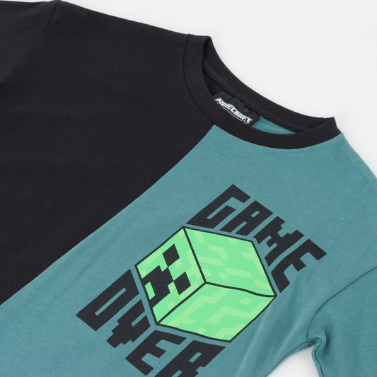 Polera Manga Larga Niño Game Over Negro Minecraft - Poleras Chile | The Brands Club cl