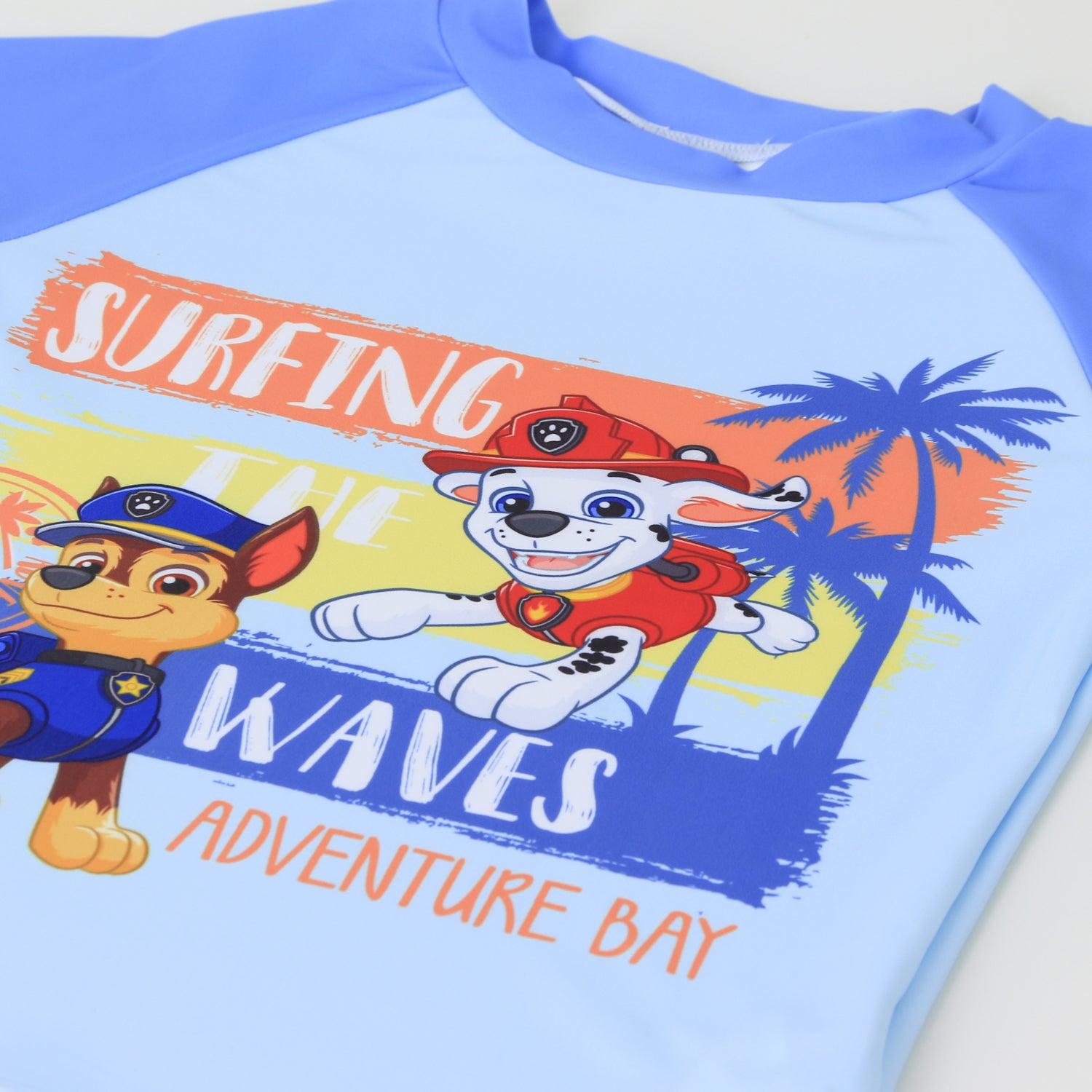 Polera UV Niño Celeste Surf Paw Patrol