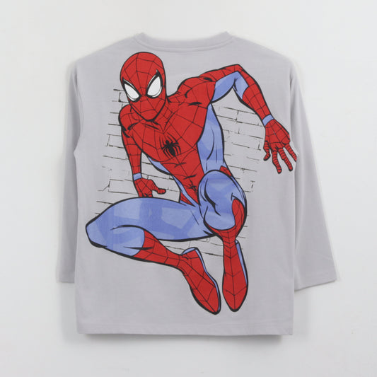 Polera Manga Larga Niño Back Print Spiderman Blanco Marvel - Poleras Chile | The Brands Club cl