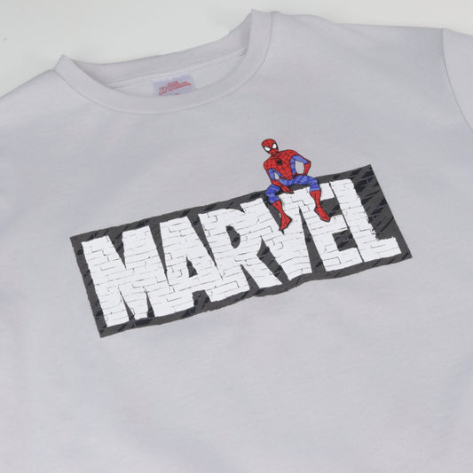 Polera Manga Larga Niño Back Print Spiderman Blanco Marvel - Poleras Chile | The Brands Club cl