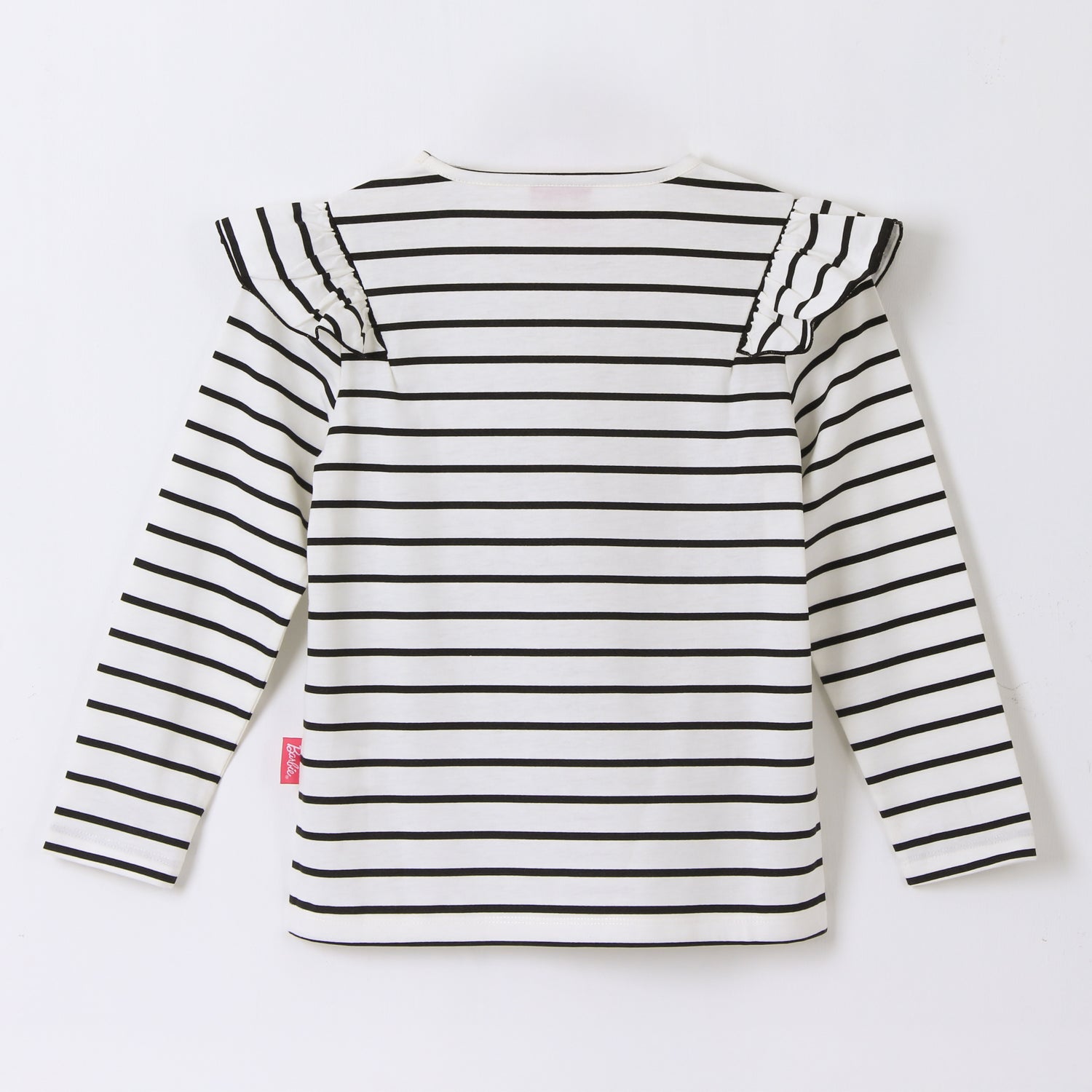 Polera Manga Larga Niña Rayas Logo Blanco Barbie - Poleras Chile | The Brands Club cl