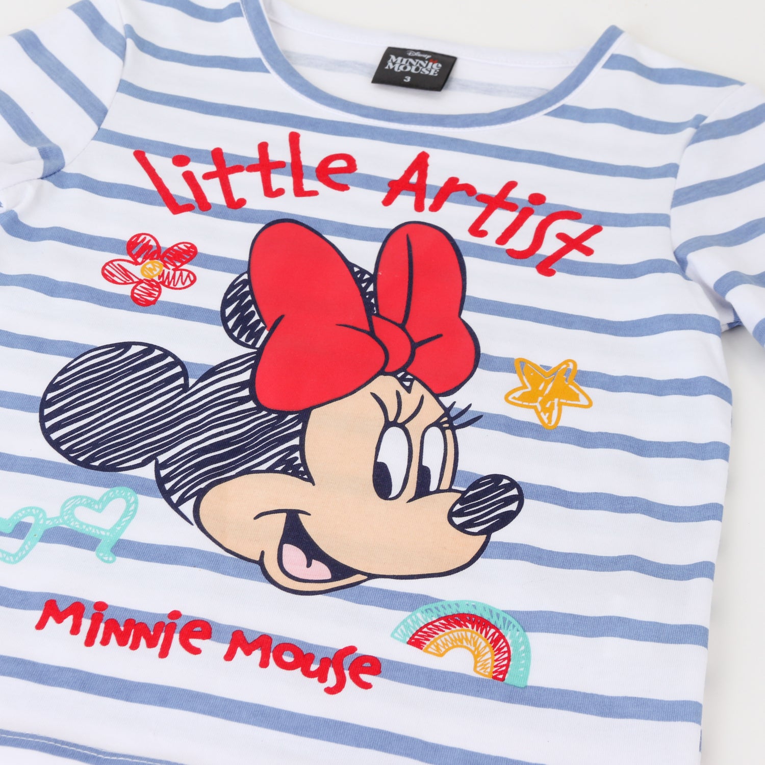 Polera Manga Larga Niña Rayas Minnie Blanco Disney - Poleras Chile | The Brands Club cl