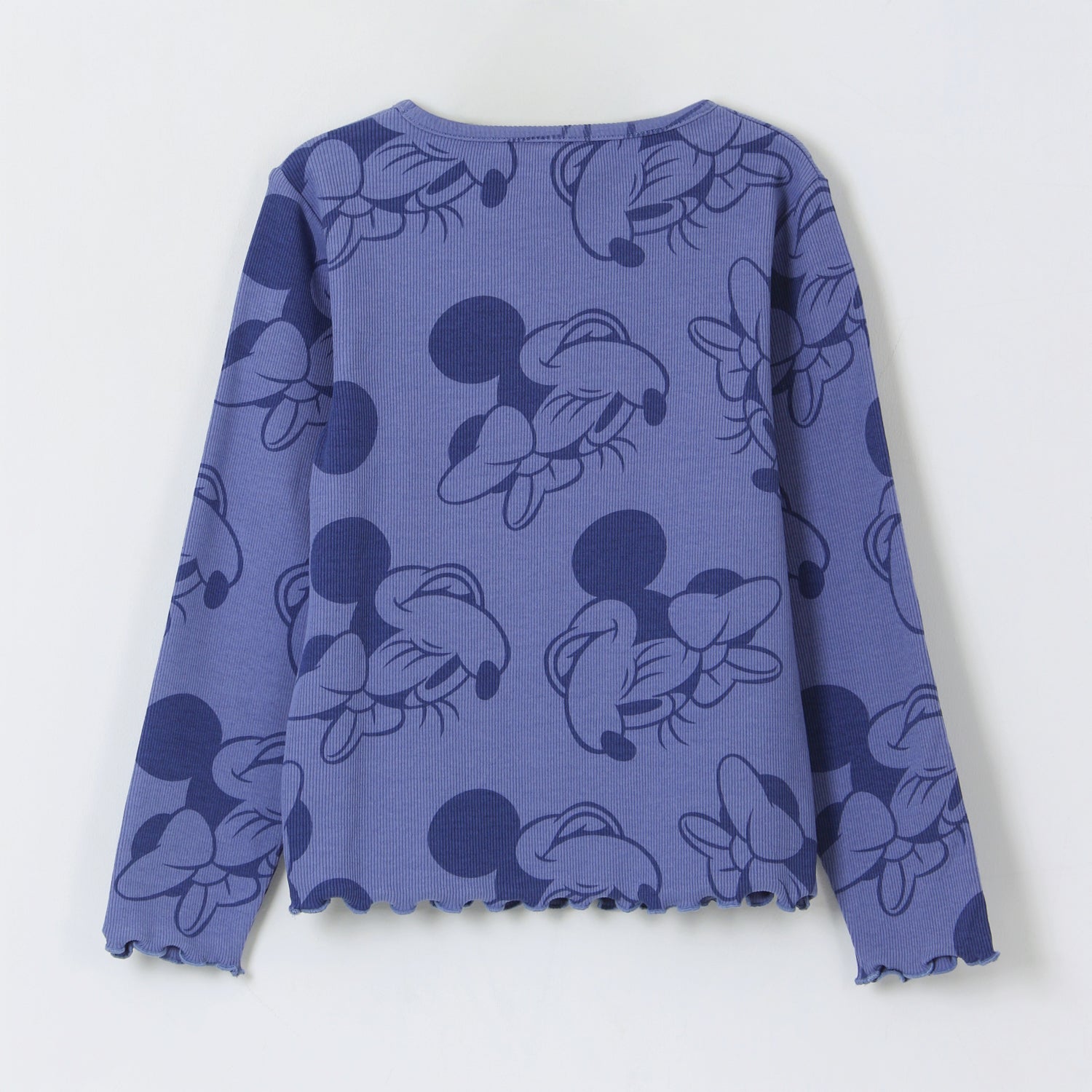 Polera Manga Larga Niña Rib Print Minnie Mouse Azul Disney - Poleras Chile | The Brands Club cl