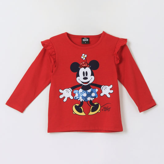 Polera Manga Larga Niña Vuelos Minnie Mouse Rojo Disney - Poleras Chile | The Brands Club cl