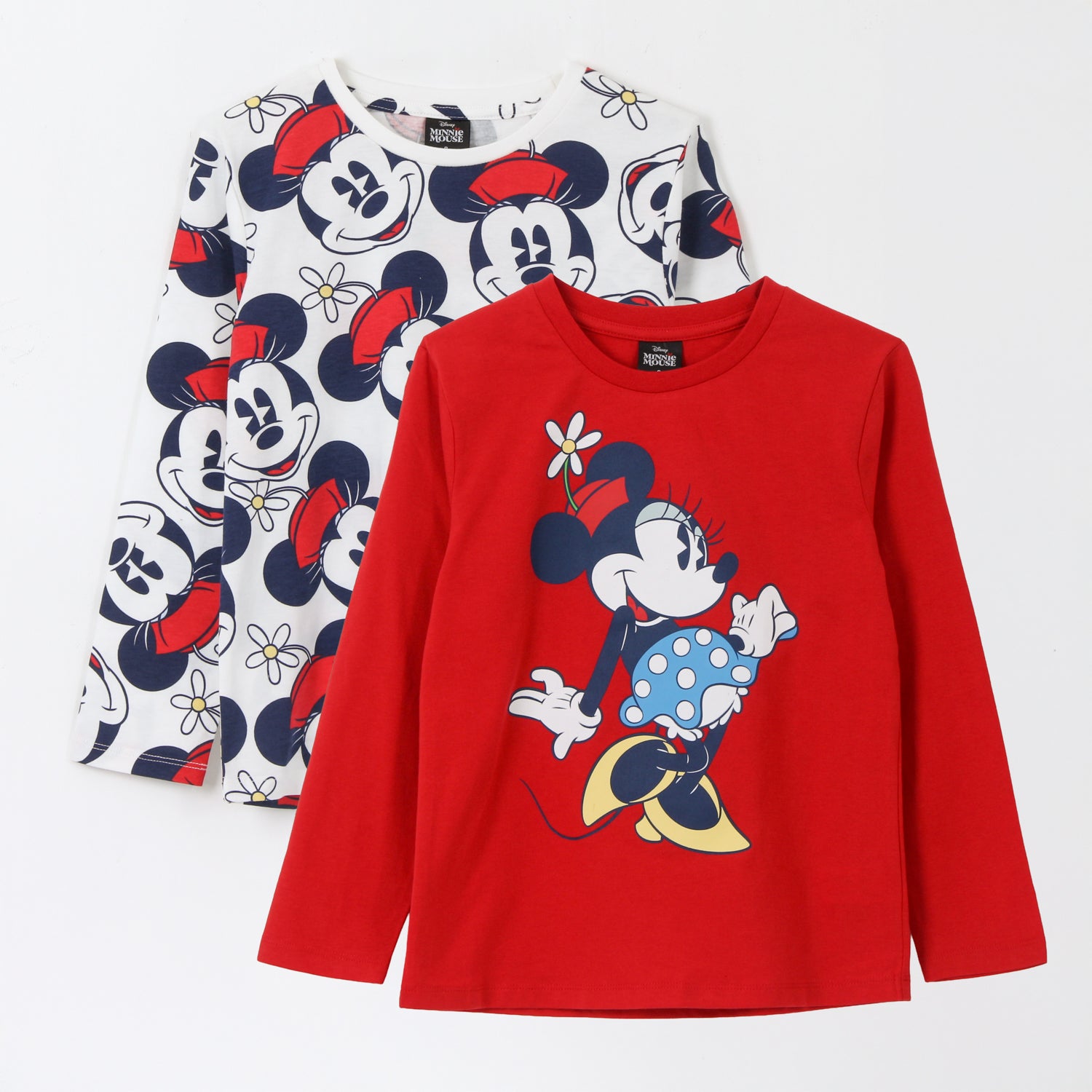 Bipack Polera Manga Larga Niña Full Print Minnie Rojo Disney - Poleras Chile | The Brands Club cl