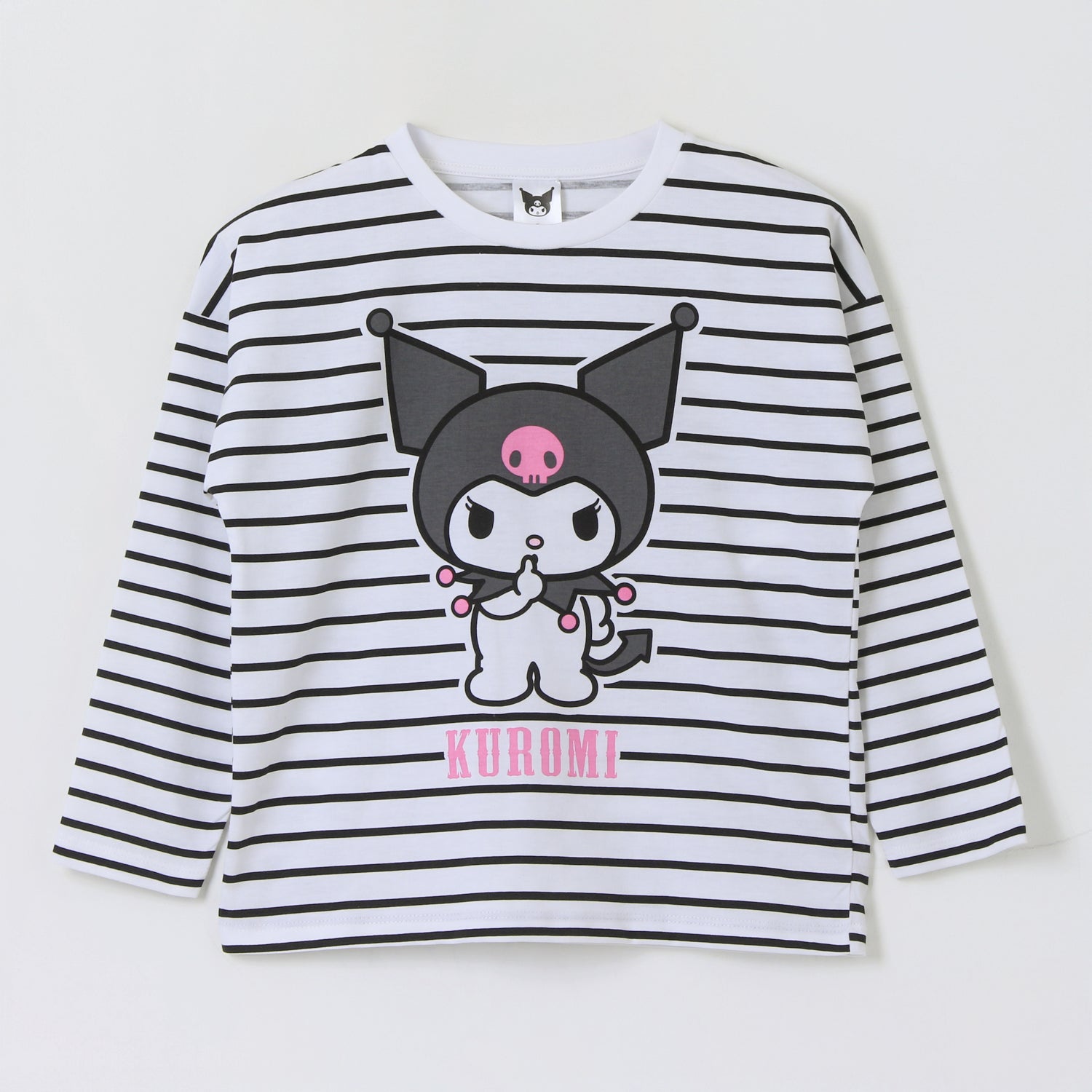 Polera Manga Larga Niña Rayas Kuromi Blanco Hello Kitty - Poleras Chile | The Brands Club cl