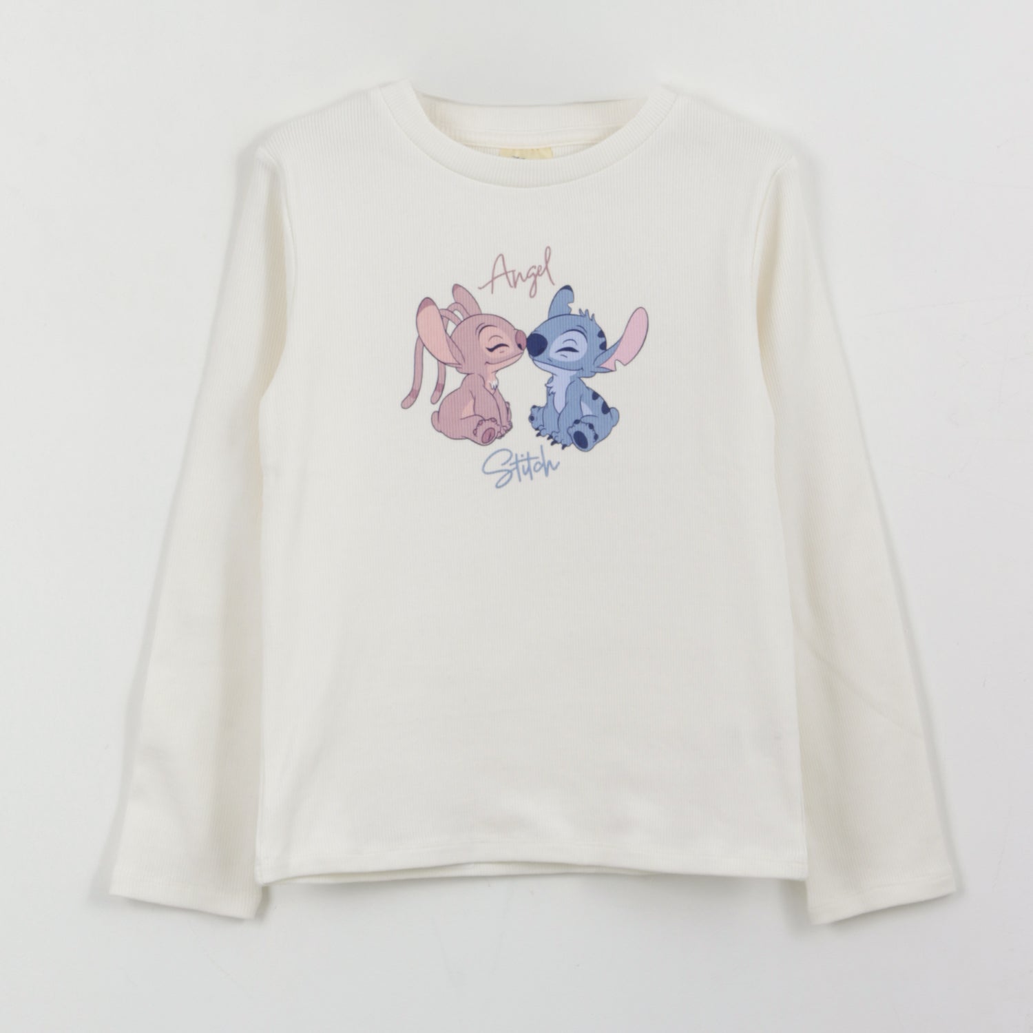 Polera Manga Larga Niña Rib Lilo & Stitch Blanco Disney - Poleras Chile | The Brands Club cl