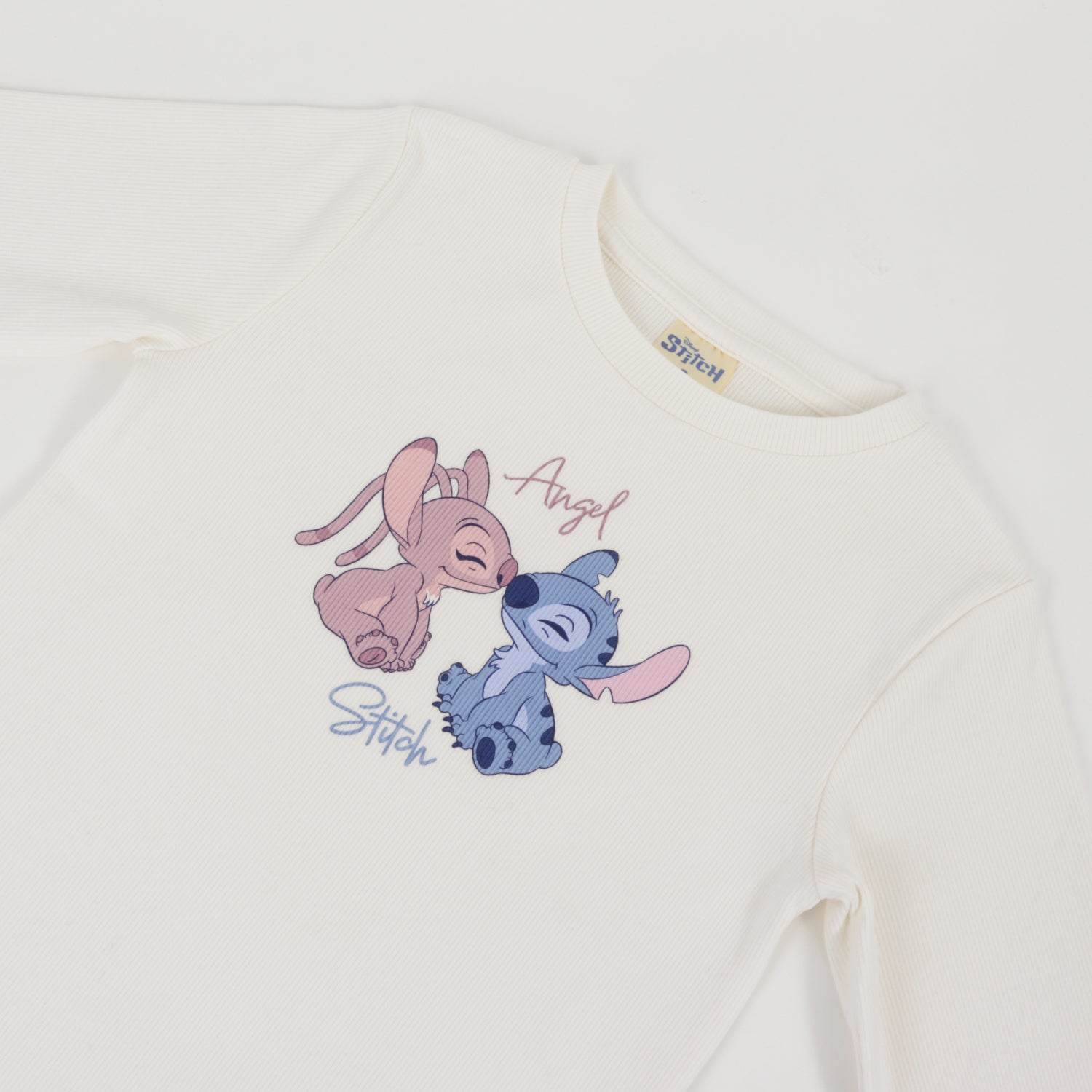 Polera Manga Larga Niña Rib Lilo & Stitch Blanco Disney - Poleras Chile | The Brands Club cl