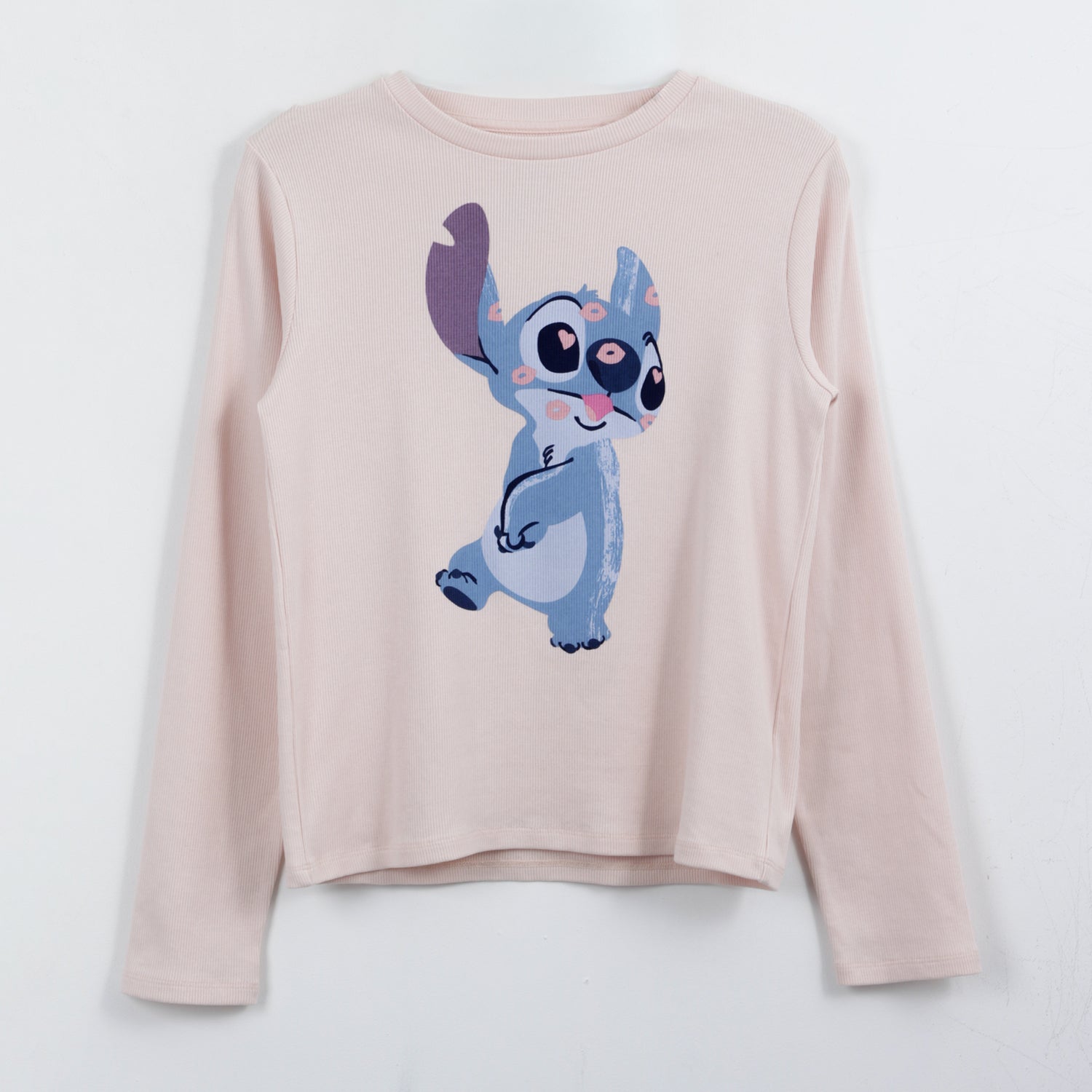 Polera Manga Larga Niña Kisses Lilo & Stitch Rosado Disney - Poleras Chile | The Brands Club cl
