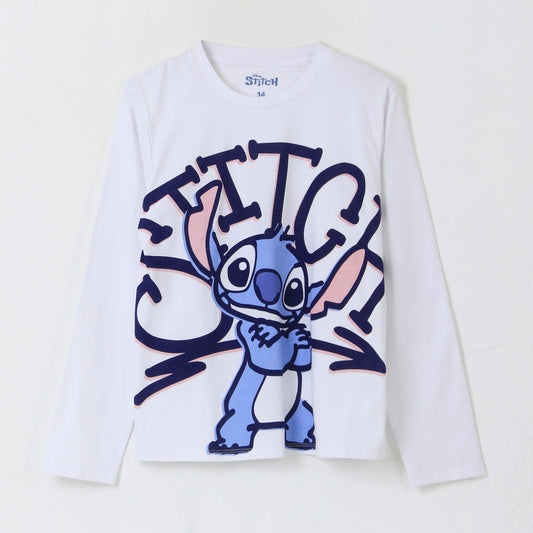 Polera Manga Larga Niña Lilo & Stitch Blanco Disney - Poleras Chile | The Brands Club cl
