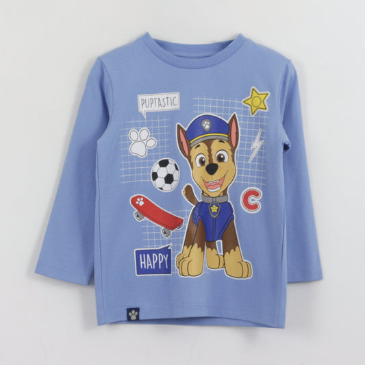 Polera Manga Larga Niño Happy Chase Azul Paw Patrol - Poleras Chile | The Brands Club cl