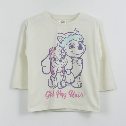 Polera Manga Larga Niña Everest & Skye Blanco Paw Patrol - Poleras Chile | The Brands Club cl