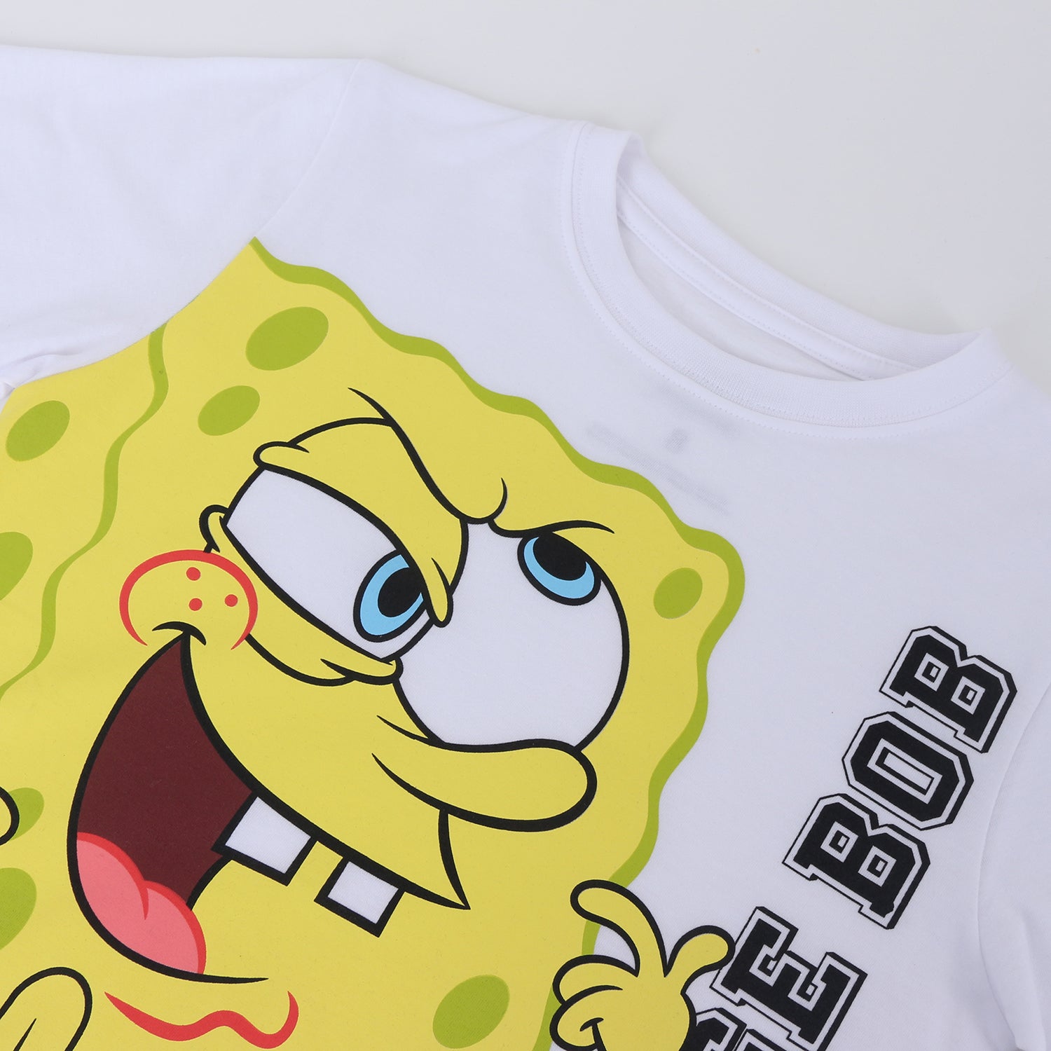Polera Manga Corta Niño Blanco Personaje Bob Esponja - Poleras Chile | The Brands Club cl