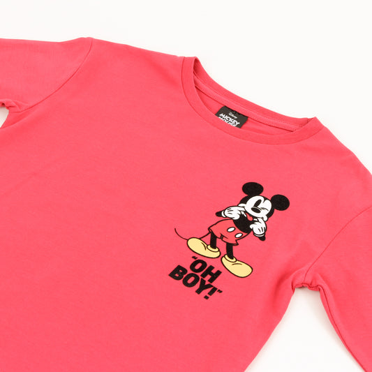 Polera Manga Larga Niño Back Print Mickey Rojo Disney - Poleras Chile | The Brands Club cl