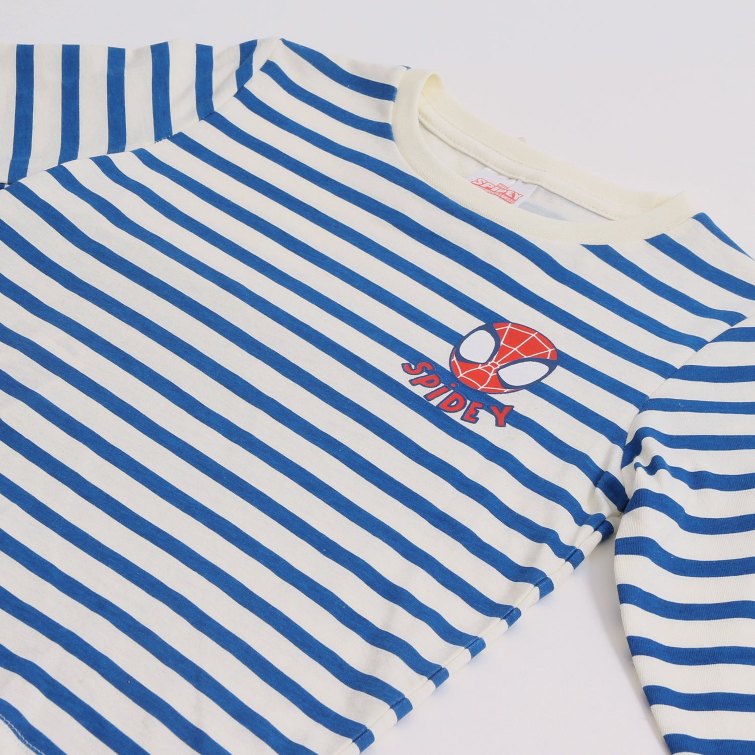 Polera Manga Larga Niño Rayas Spidey Azul Marvel - Poleras Chile | The Brands Club cl
