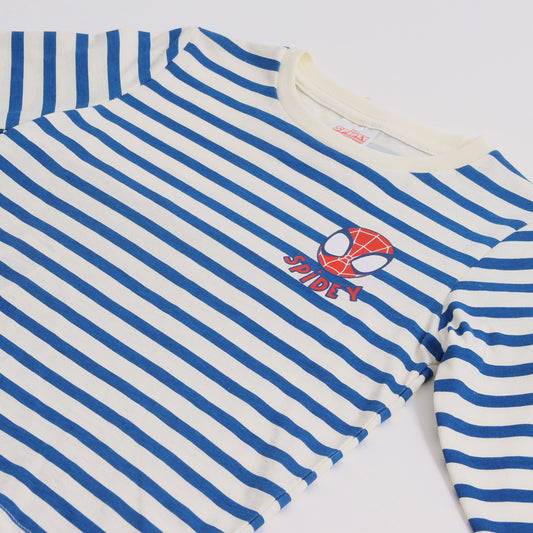 Polera Manga Larga Niño Rayas Spidey Azul Marvel - Poleras Chile | The Brands Club cl