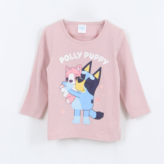 Polera Manga Larga Niña Polly Puppy Rosado Bluey - Poleras Chile | The Brands Club cl