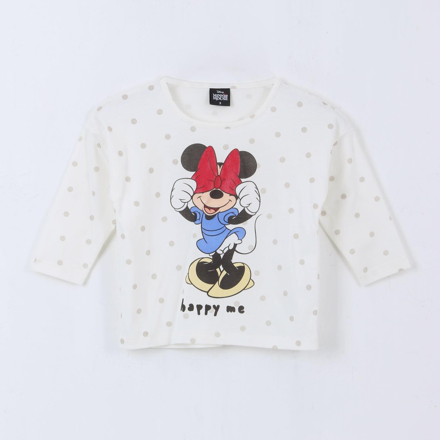 Polera Manga Larga Niña Moño Minnie Blanco Disney - Poleras Chile | The Brands Club cl