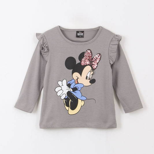 Polera Manga Larga Niña Vuelos Minnie Mouse Gris Disney - Poleras Chile | The Brands Club cl