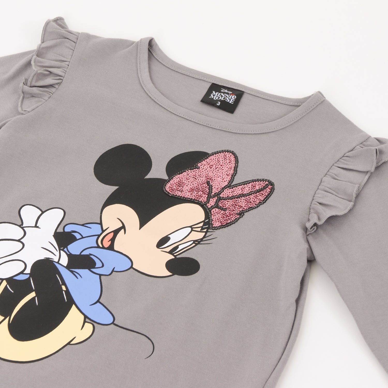 Polera Manga Larga Niña Vuelos Minnie Mouse Gris Disney - Poleras Chile | The Brands Club cl