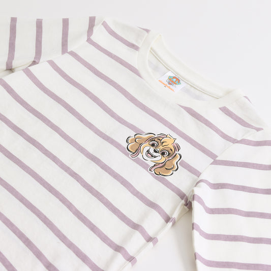 Polera Manga Larga Niña Rayas Skye Blanco Paw Patrol - Poleras Chile | The Brands Club cl