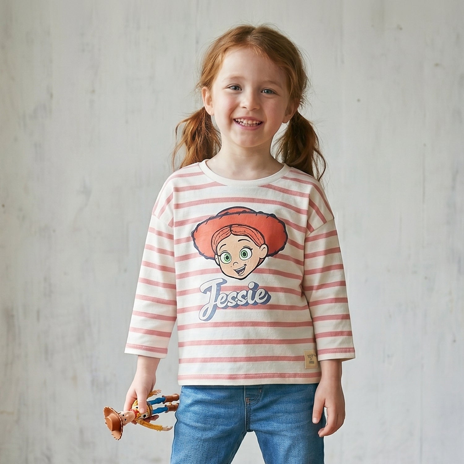 Polera Manga Larga Niña Rayas Jessie Toy Story Blanco Disney - Poleras Chile | The Brands Club cl