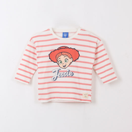 Polera Manga Larga Niña Rayas Jessie Toy Story Blanco Disney - Poleras Chile | The Brands Club cl