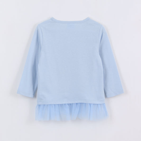 Polera Manga Larga Niña Elsa & Anna Frozen Celeste Disney - Poleras Chile | The Brands Club cl