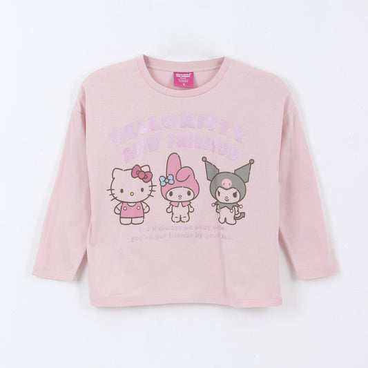 Polera Manga Larga Niña Friends Rosado Hello Kitty - Poleras Chile | The Brands Club cl