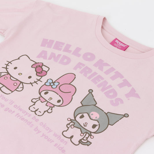Polera Manga Larga Niña Friends Rosado Hello Kitty - Poleras Chile | The Brands Club cl
