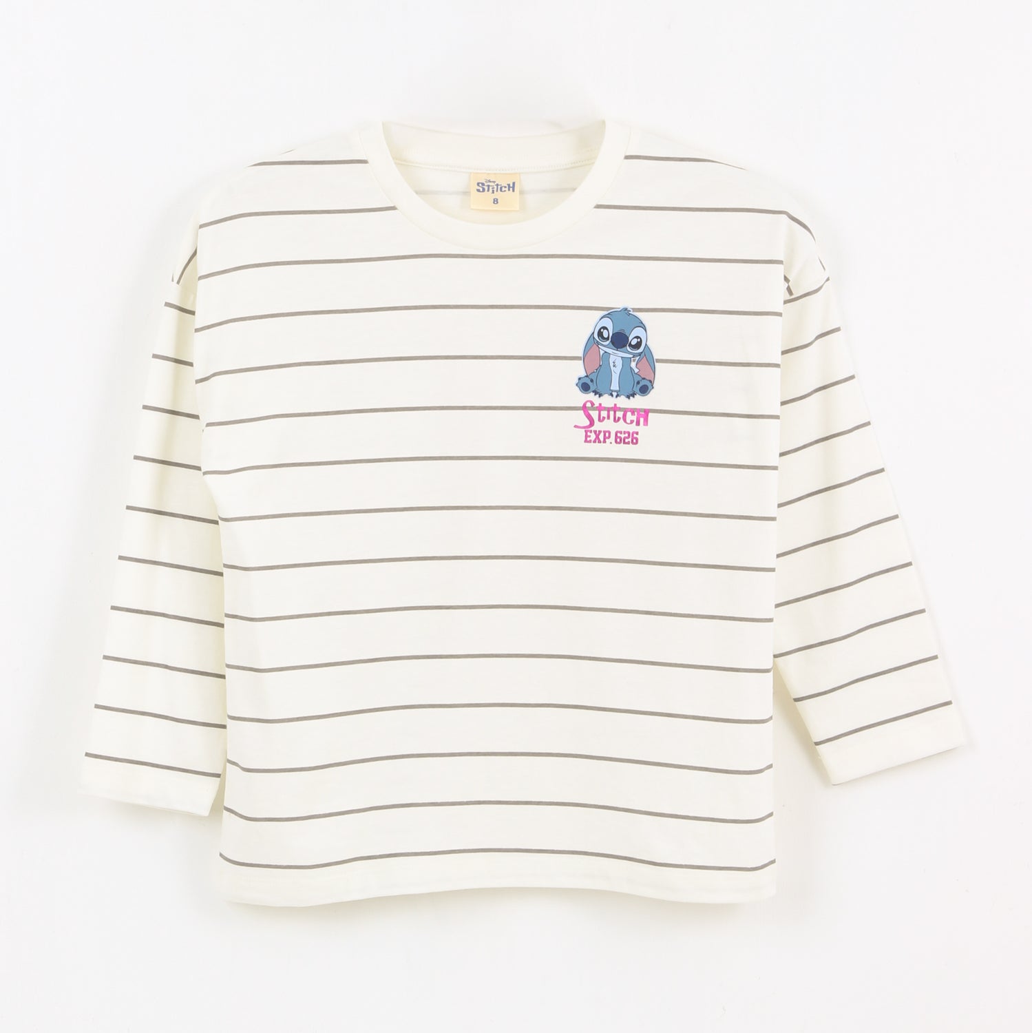Polera Manga Larga Niña Rayas Lilo & Stitch Blanco Disney - Poleras Chile | The Brands Club cl