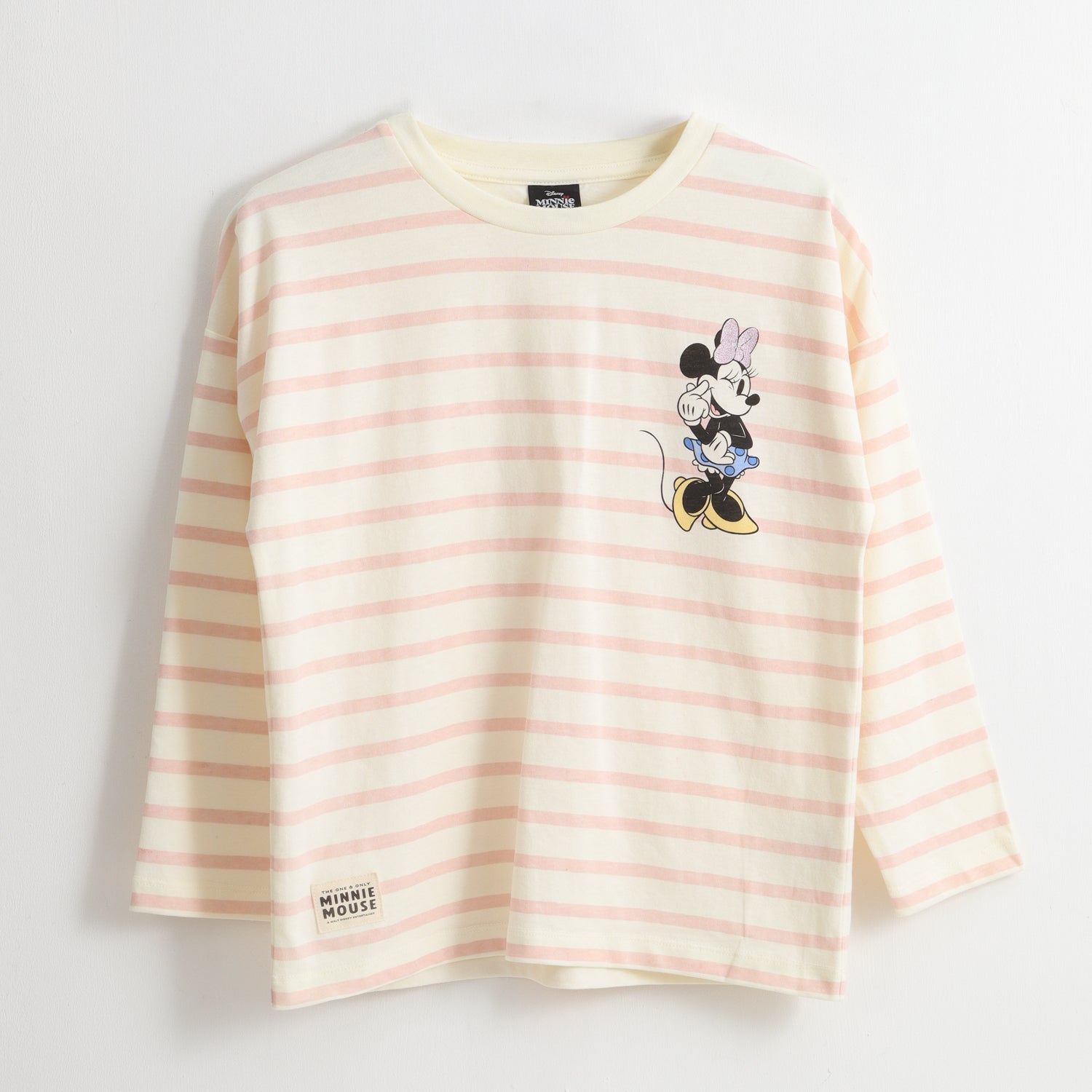 Polera Manga Larga Niña Rayas Minnie Mouse Blanco Disney - Poleras Chile | The Brands Club cl