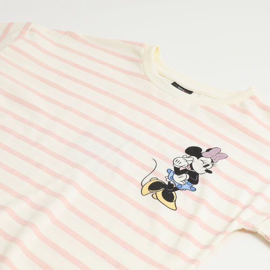 Polera Manga Larga Niña Rayas Minnie Mouse Blanco Disney - Poleras Chile | The Brands Club cl